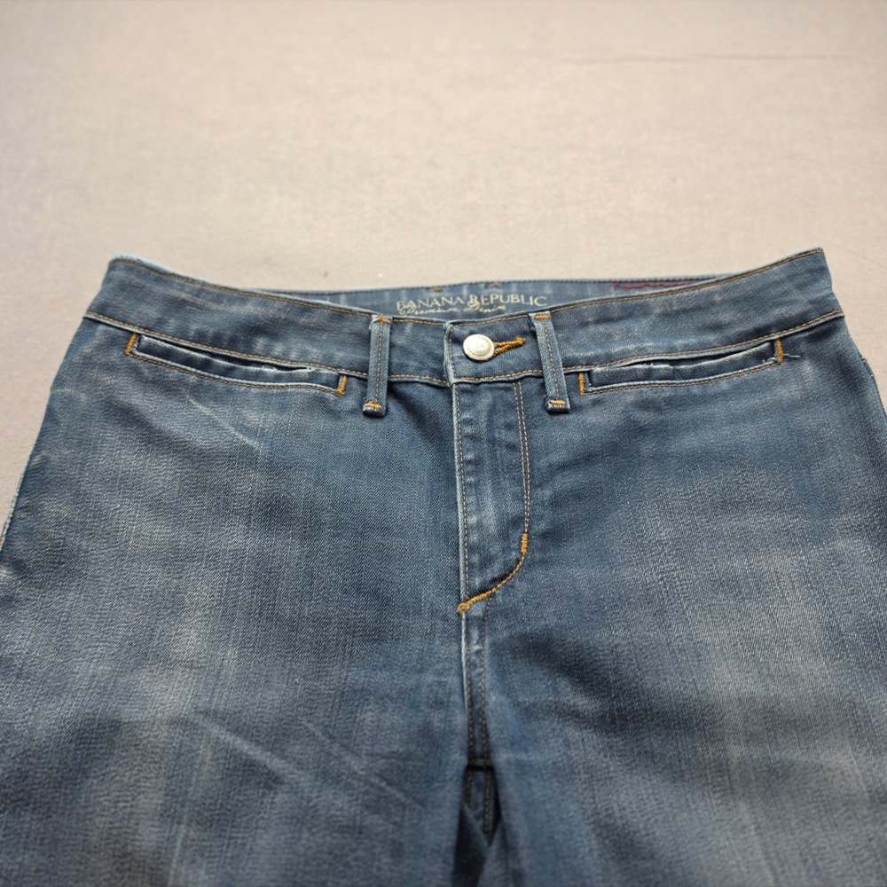 Banana Republic Premium Denim Classic Wide Leg Jeans Blue Stretch Size 6 USA - Picture 3 of 9